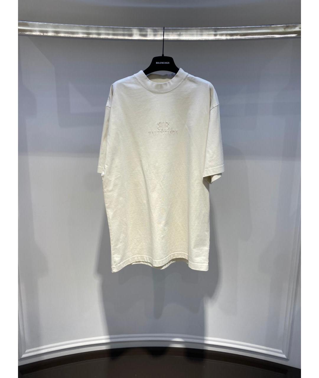 BALENCIAGA Бежевая футболка, фото 3