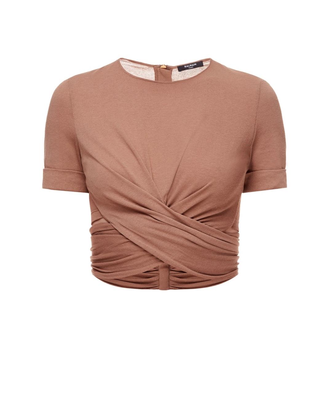 BALMAIN Бежевая футболка, фото 4