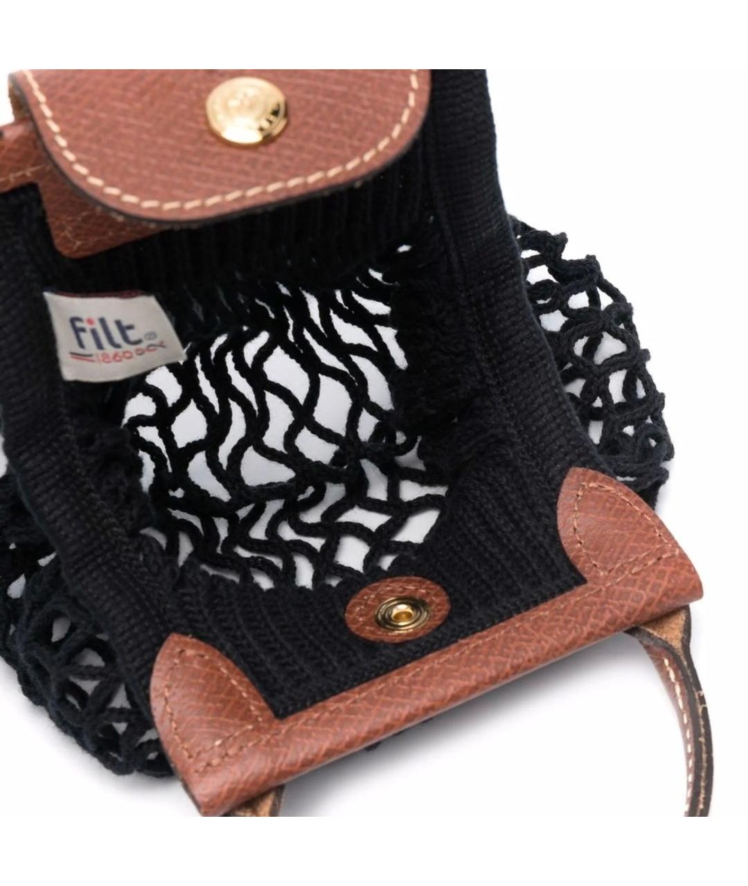 LONGCHAMP Черная хлопковая пляжная сумка, фото 4