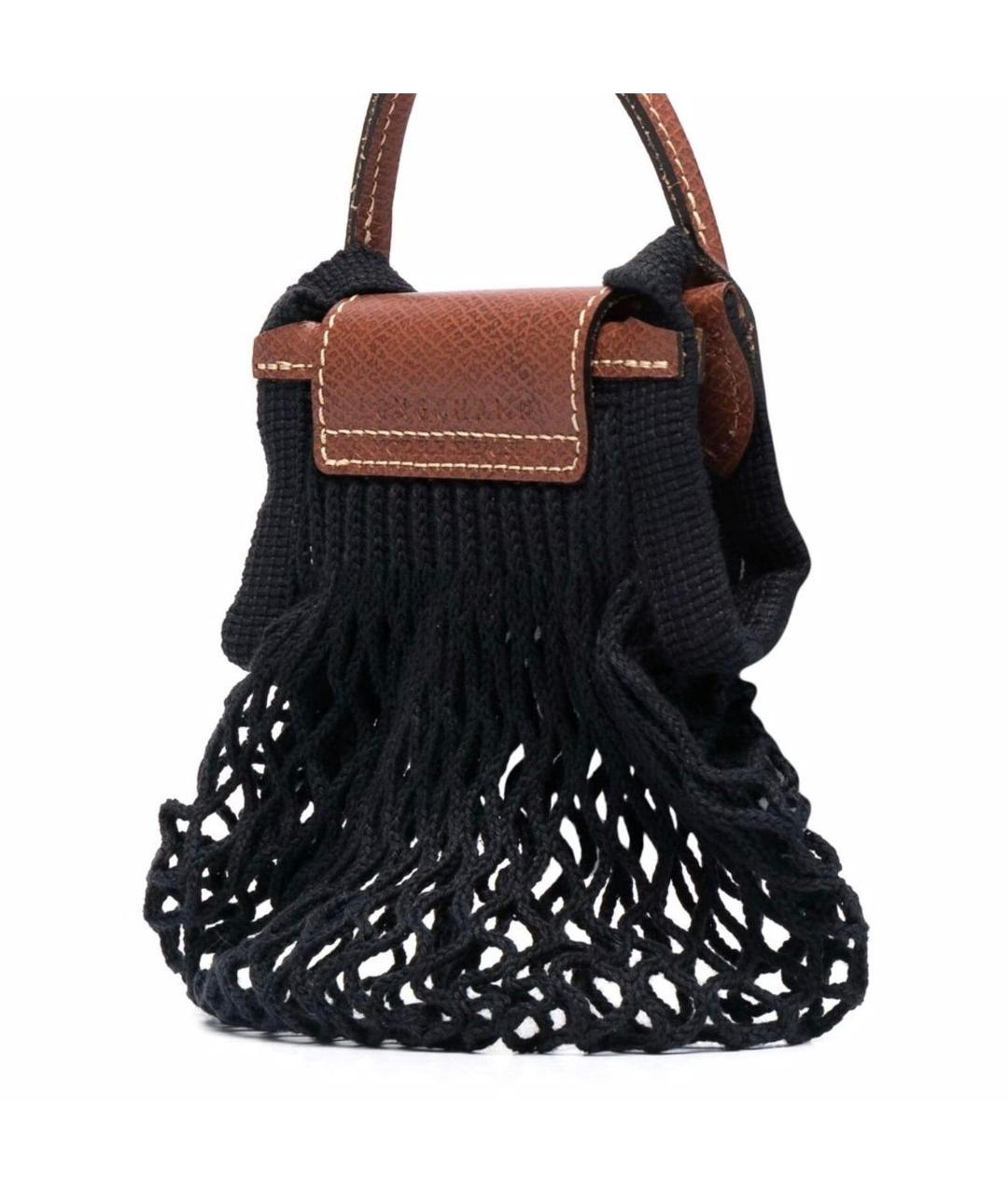 LONGCHAMP Черная хлопковая пляжная сумка, фото 3