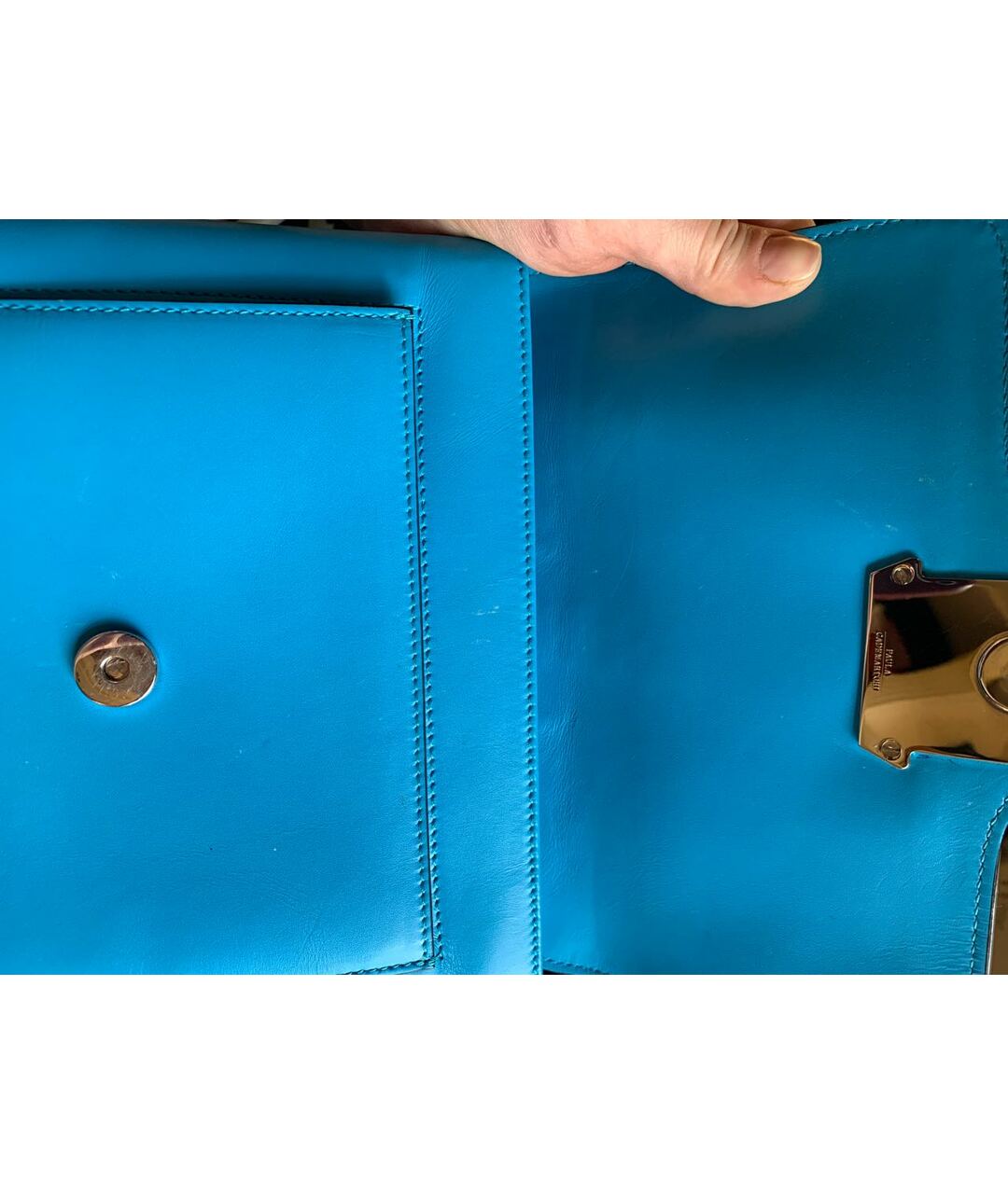 PAULA CADEMARTORI Голубая кожаная сумка тоут, фото 4