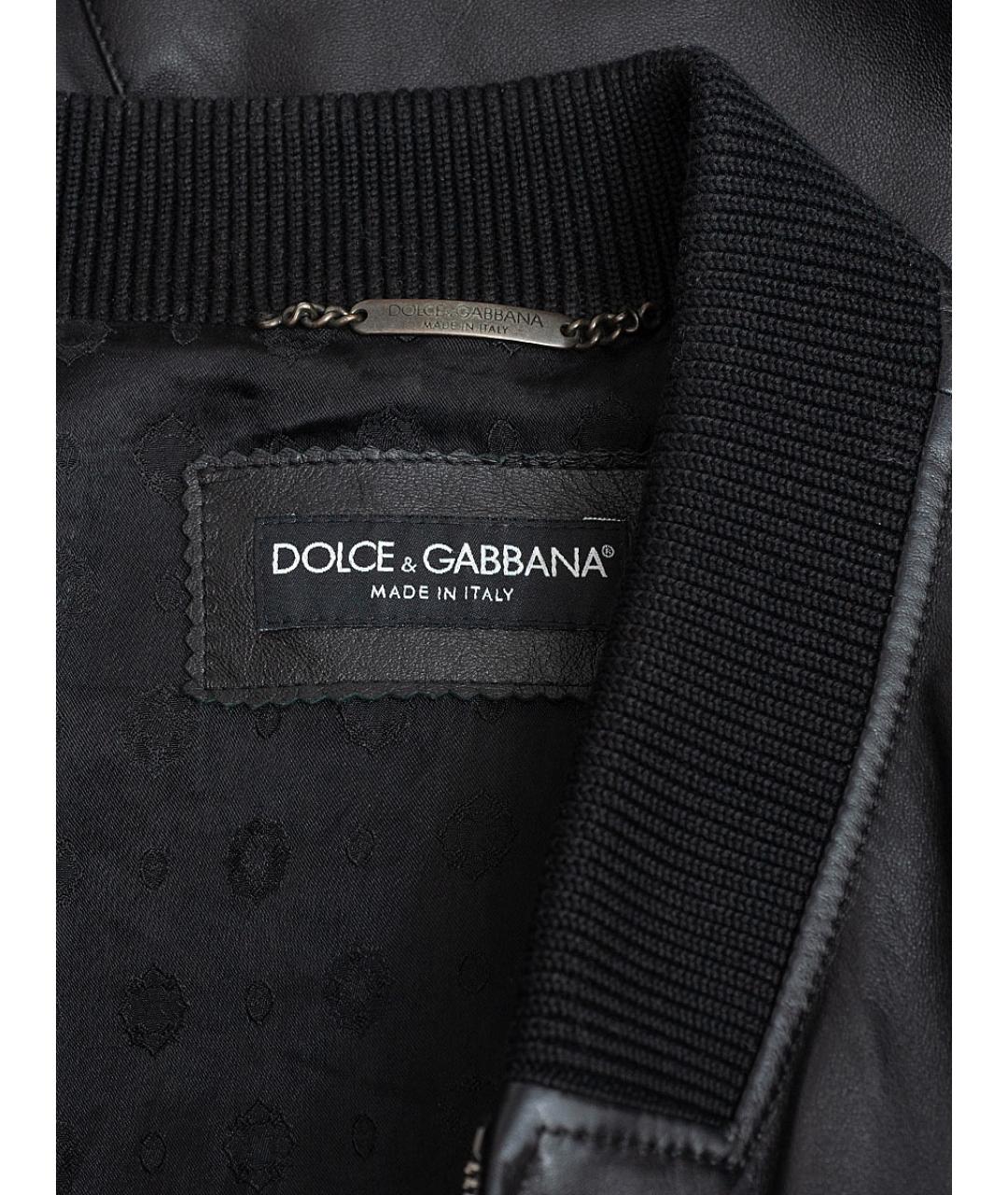 DOLCE&GABBANA Черная кожаная куртка, фото 3