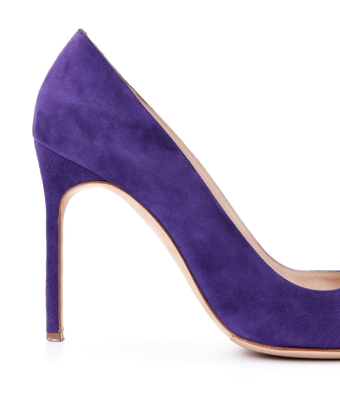MANOLO BLAHNIK Фиолетовые замшевые туфли, фото 8