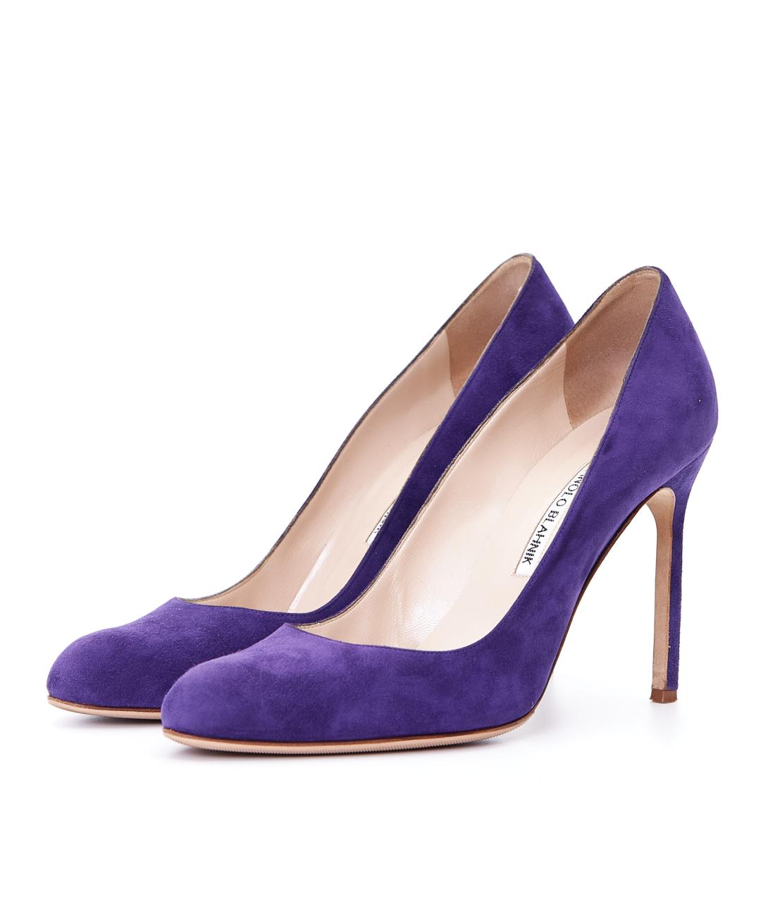 MANOLO BLAHNIK Фиолетовые замшевые туфли, фото 2