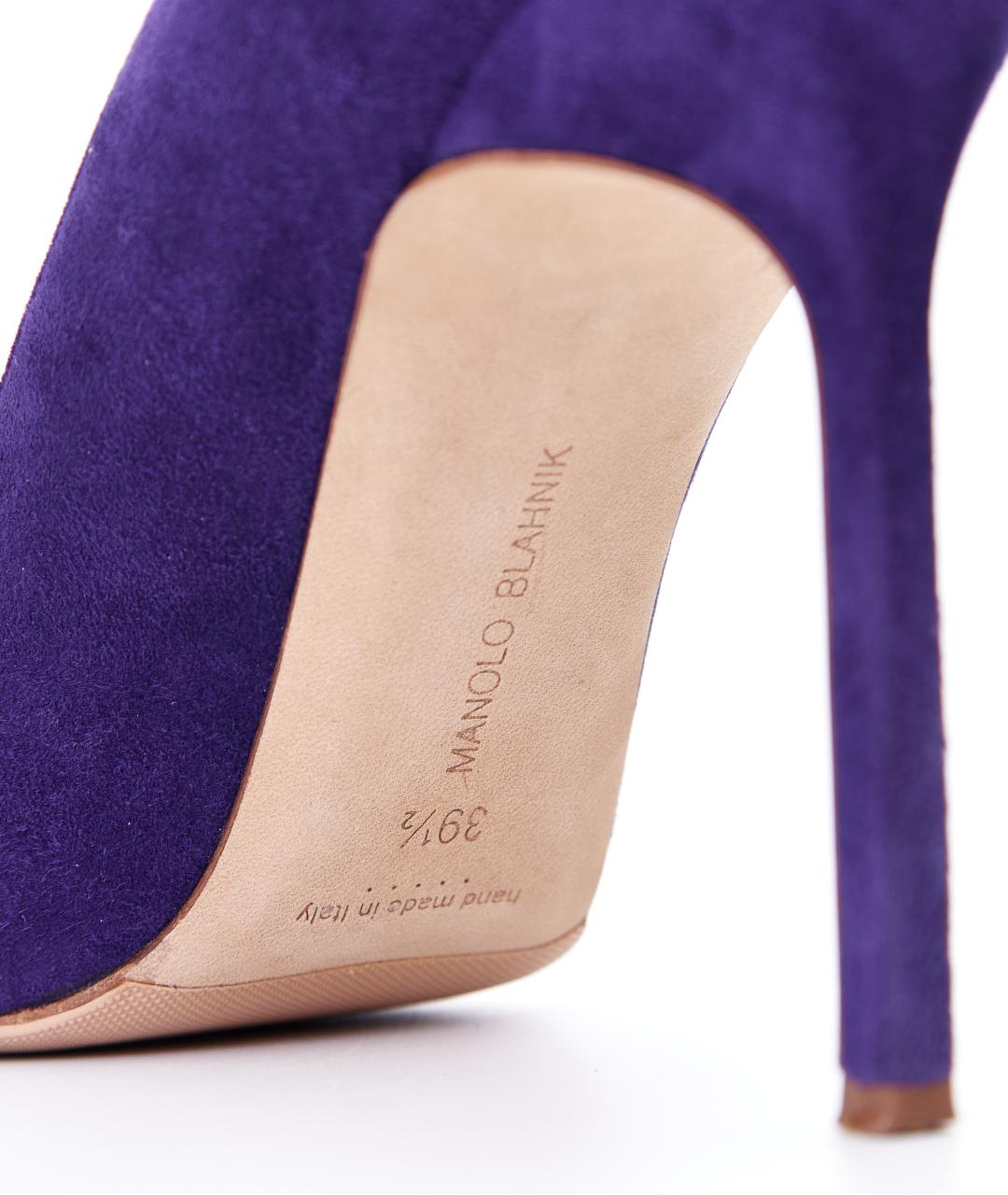 MANOLO BLAHNIK Фиолетовые замшевые туфли, фото 7