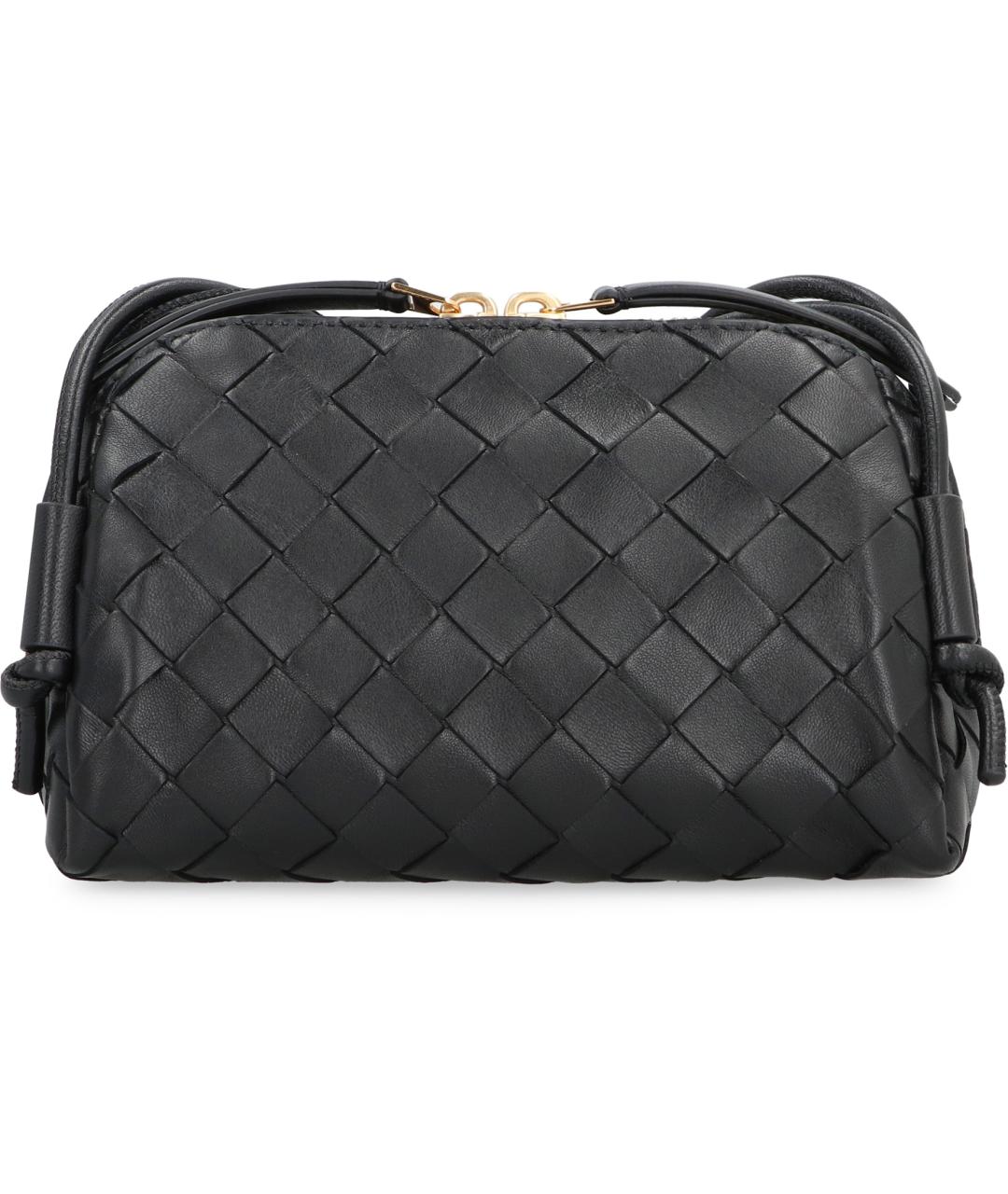 BOTTEGA VENETA Черная кожаная сумка через плечо, фото 4