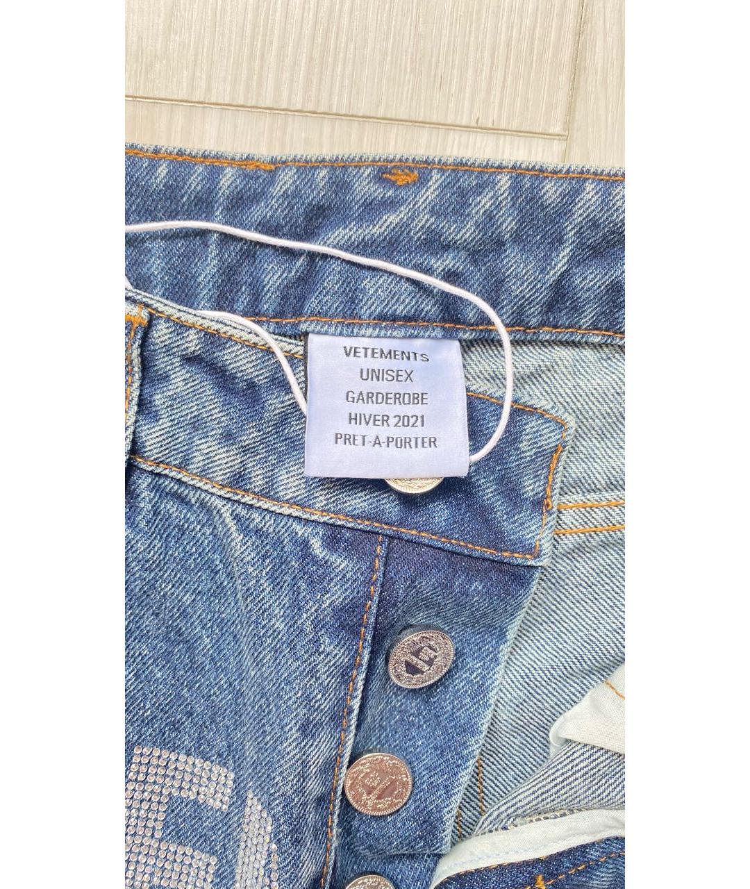 VETEMENTS Синие джинсы слим, фото 3