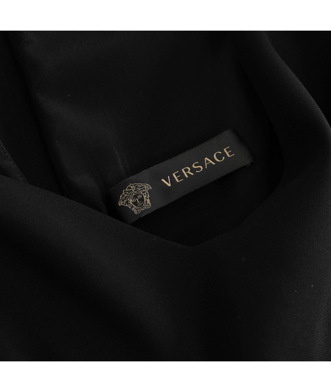 VERSACE Черное вискозное вечернее платье, фото 5