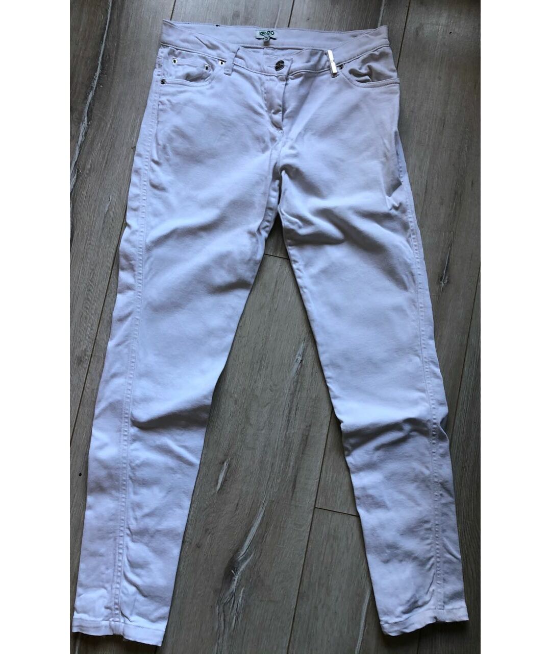 KENZO Белые хлопко-эластановые джинсы слим, фото 6