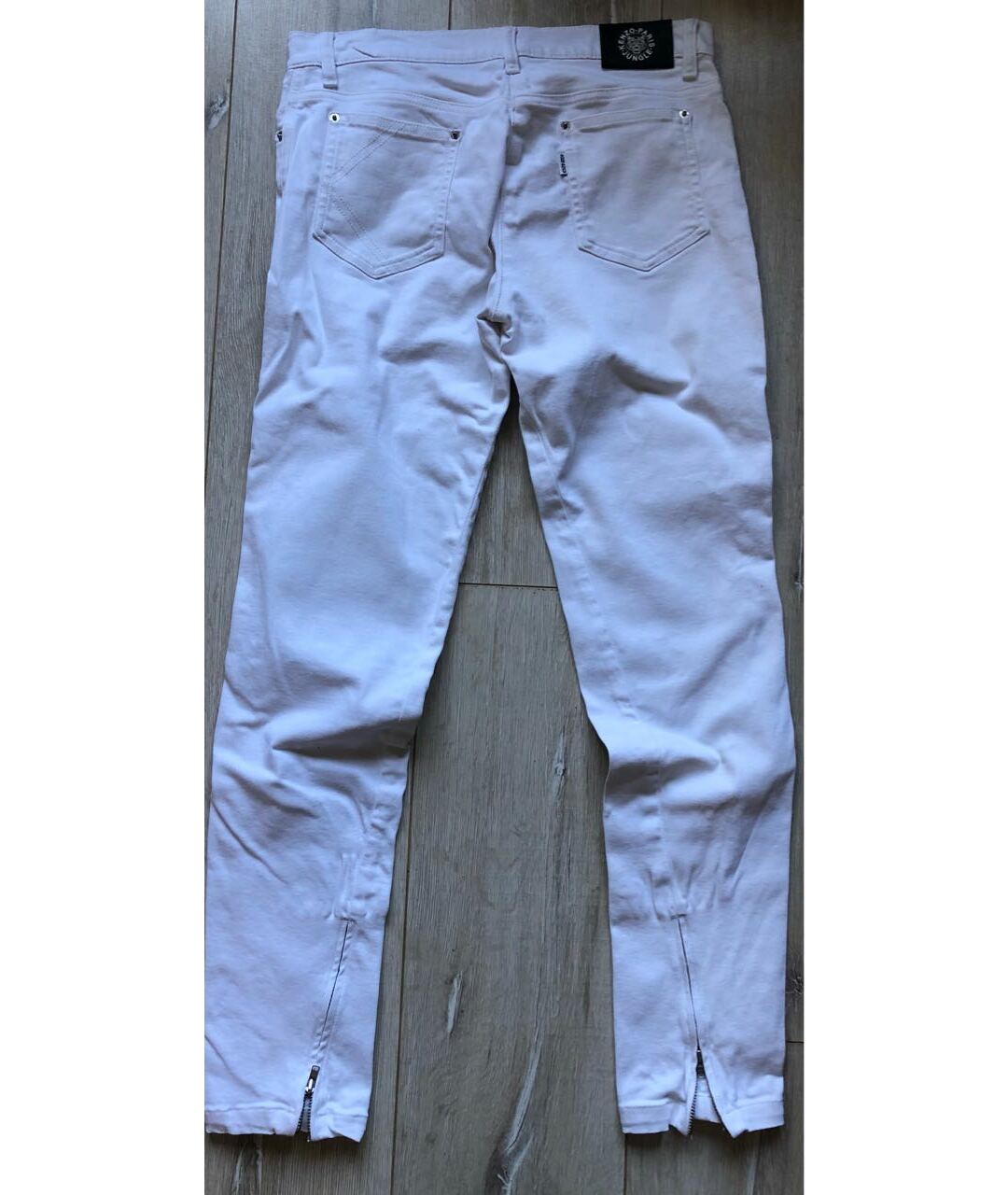 KENZO Белые хлопко-эластановые джинсы слим, фото 2