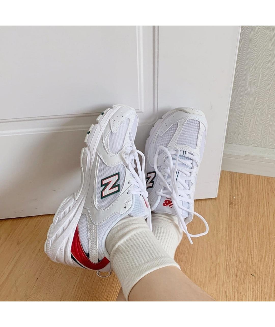 NEW BALANCE Белые синтетические низкие кроссовки / кеды, фото 4