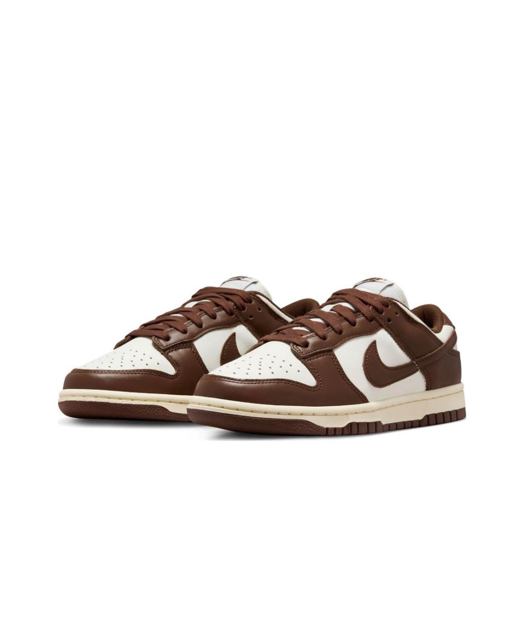 NIKE Коричневые кожаные низкие кроссовки / кеды, фото 2
