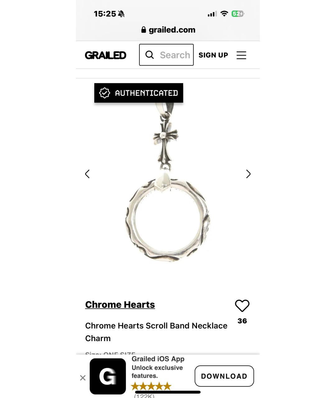 CHROME HEARTS Серебряная серебряная подвеска, фото 2