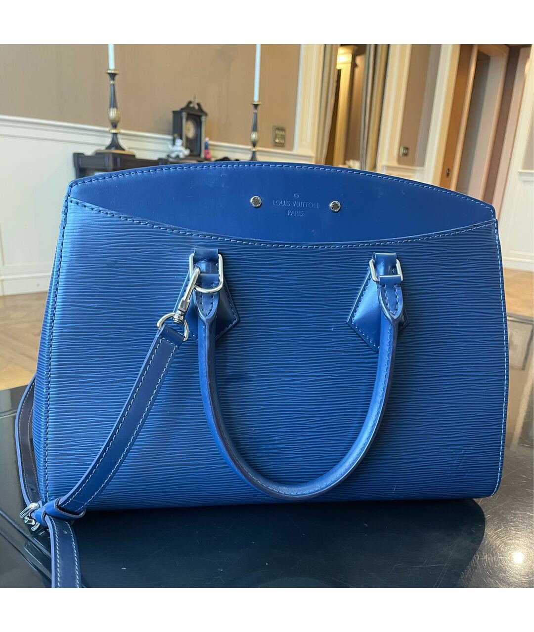 LOUIS VUITTON PRE-OWNED Синяя кожаная сумка тоут, фото 9