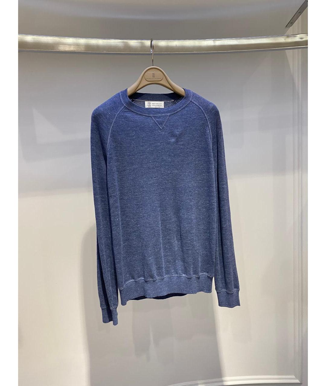 BRUNELLO CUCINELLI Синий джемпер / свитер, фото 3