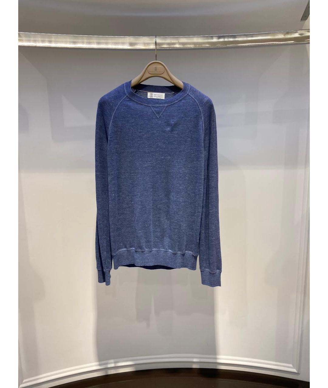 BRUNELLO CUCINELLI Синий джемпер / свитер, фото 4
