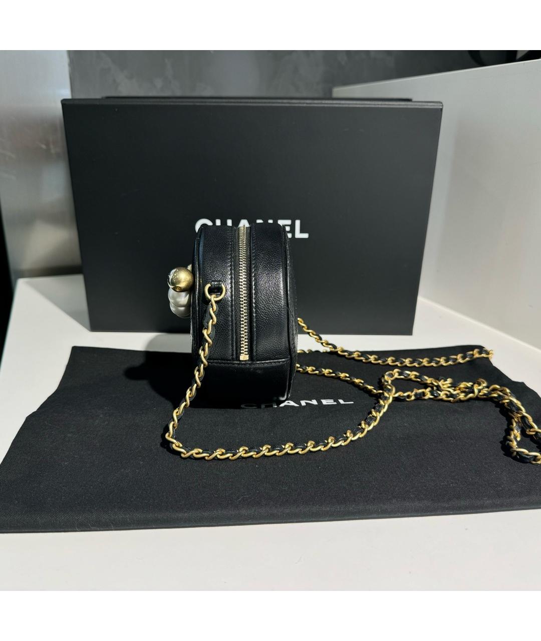 CHANEL Черная кожаная сумка через плечо, фото 4