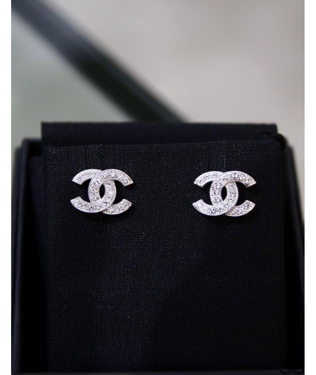 CHANEL Серебряные металлические серьги, фото 3