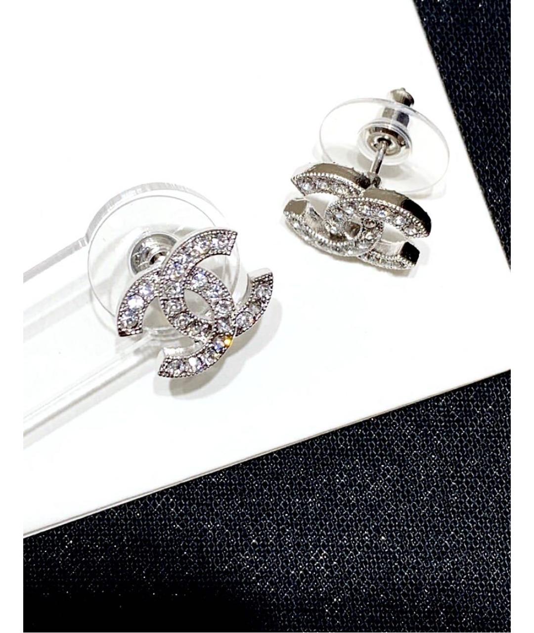 CHANEL Серебряные металлические серьги, фото 2