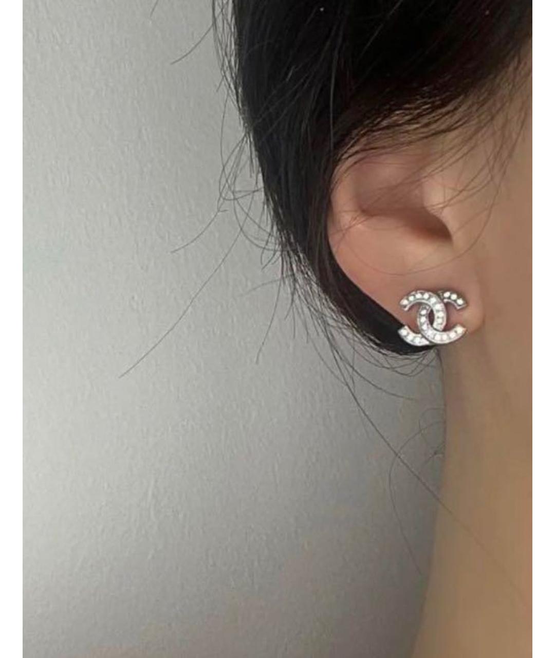 CHANEL Серебряные металлические серьги, фото 4