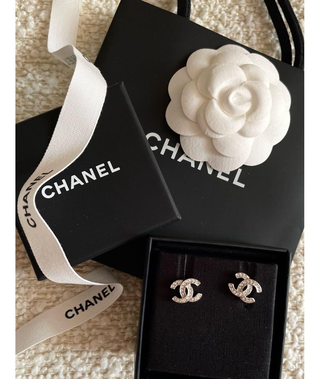 CHANEL Серебряные металлические серьги, фото 5