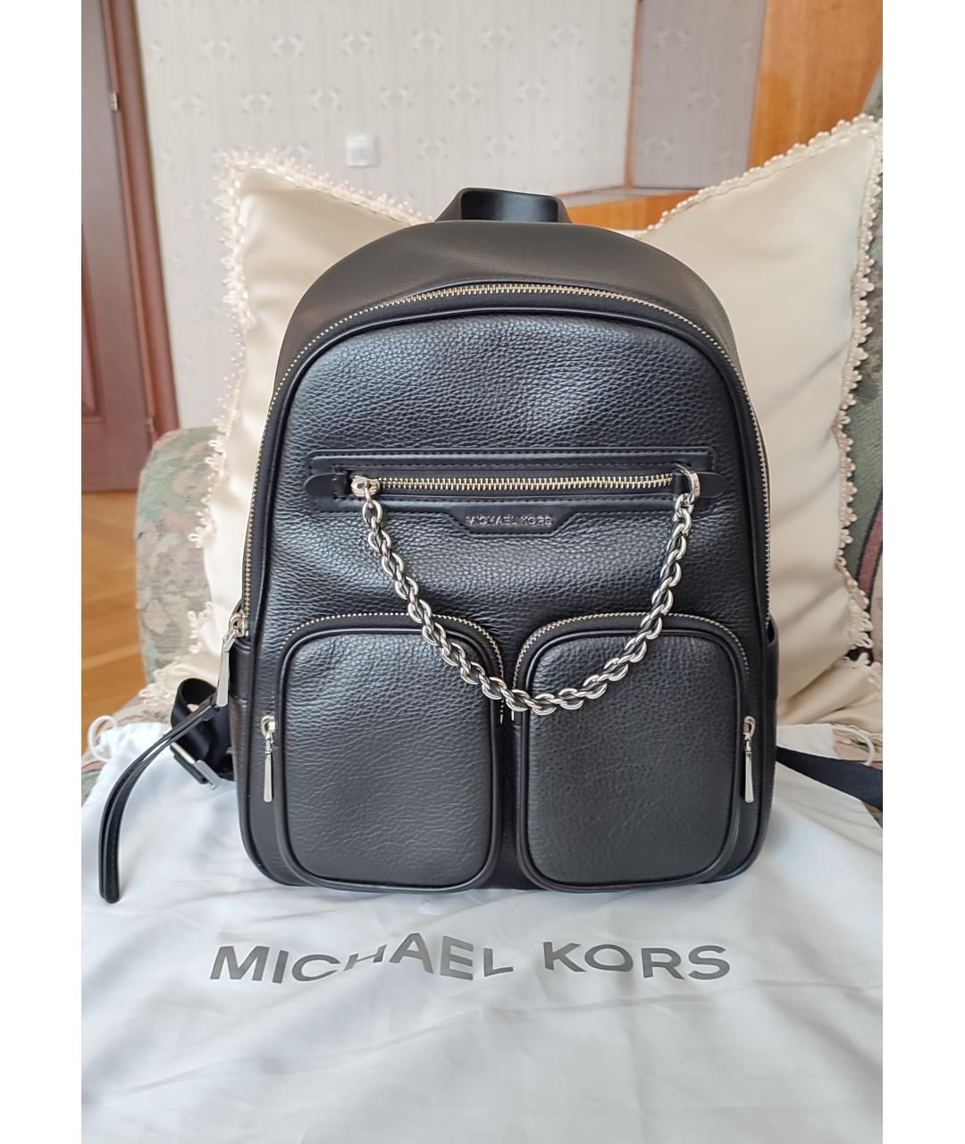 MICHAEL KORS Черный кожаный рюкзак, фото 6