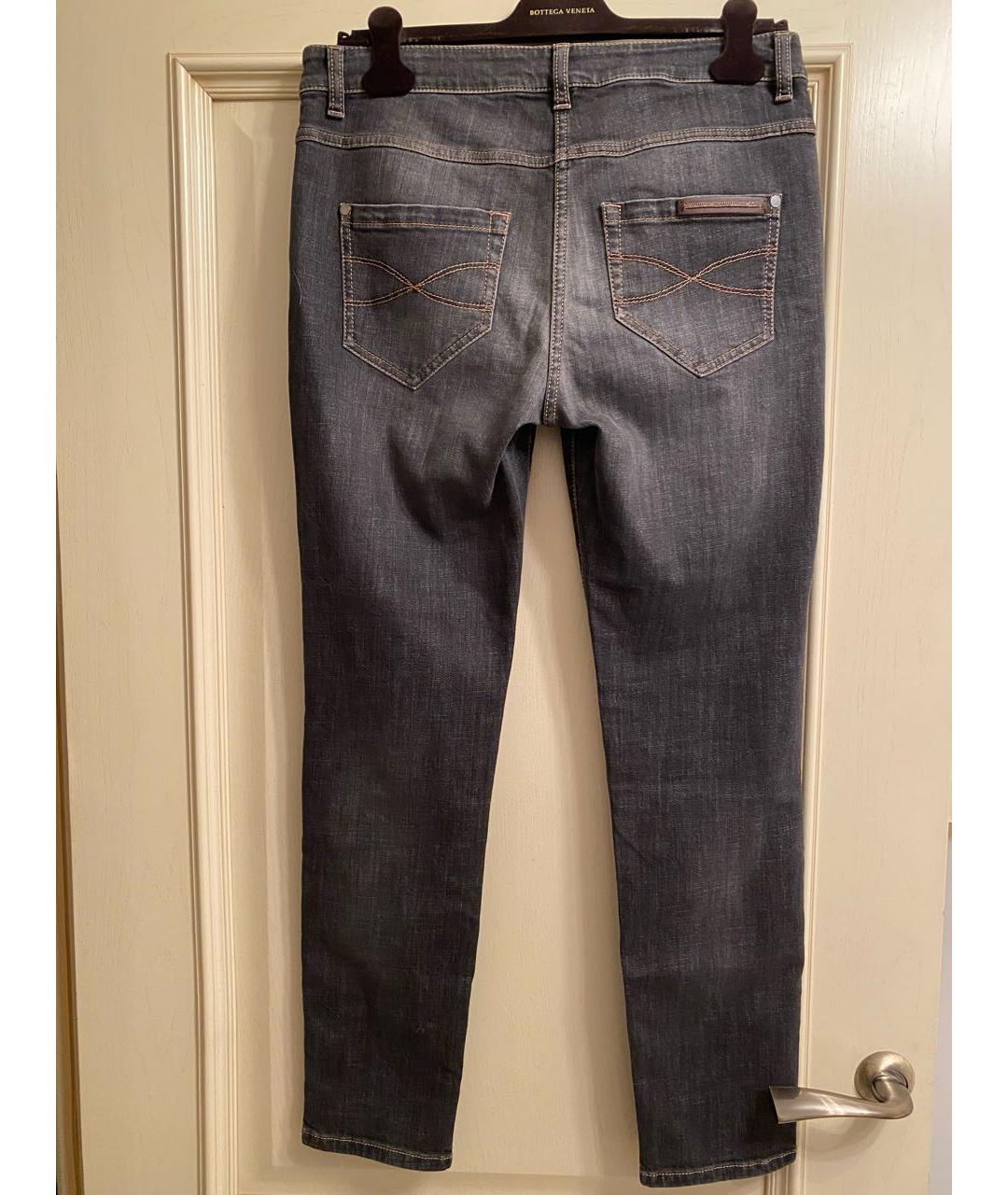 BRUNELLO CUCINELLI Серые хлопко-эластановые джинсы слим, фото 2