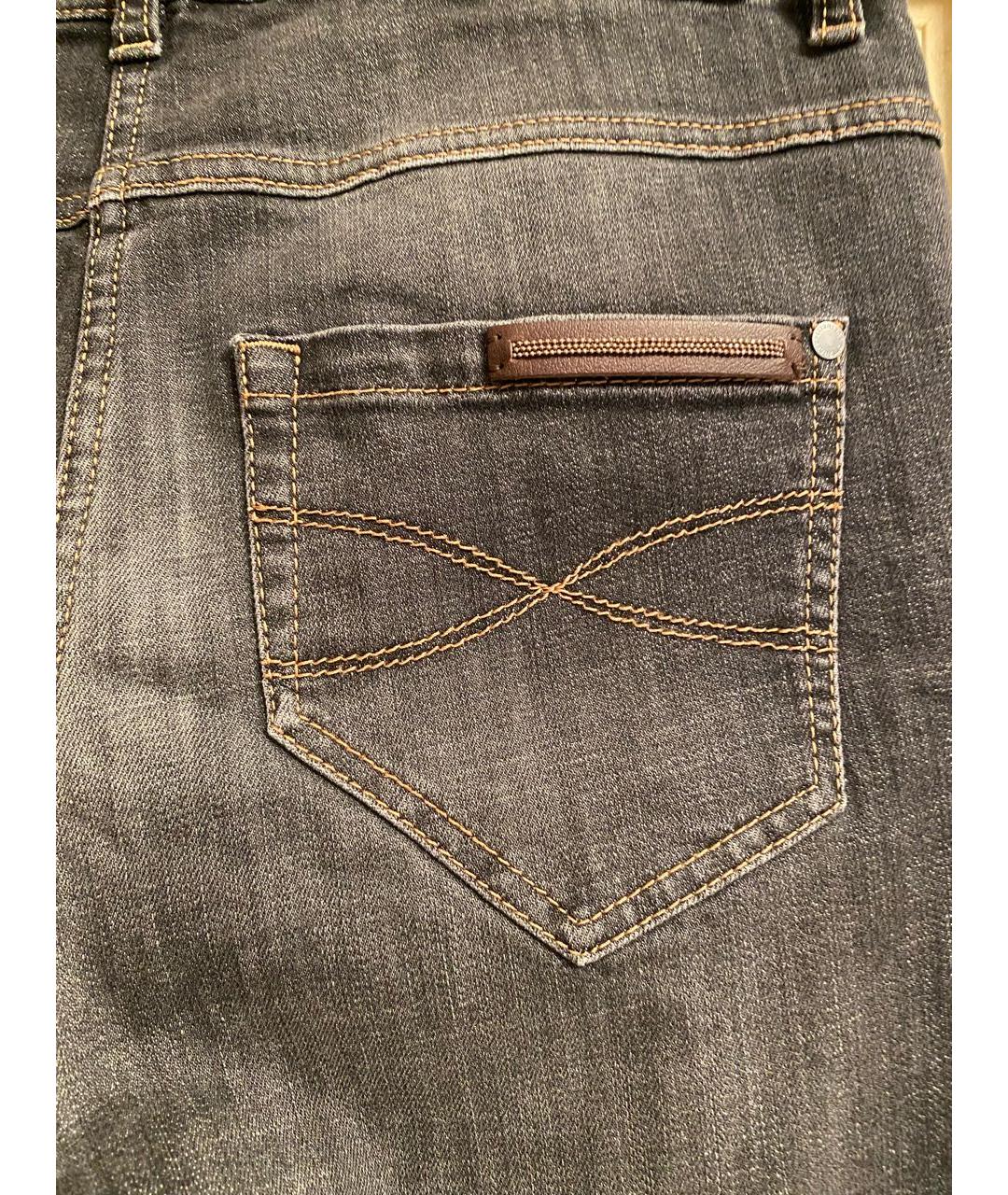 BRUNELLO CUCINELLI Серые хлопко-эластановые джинсы слим, фото 5