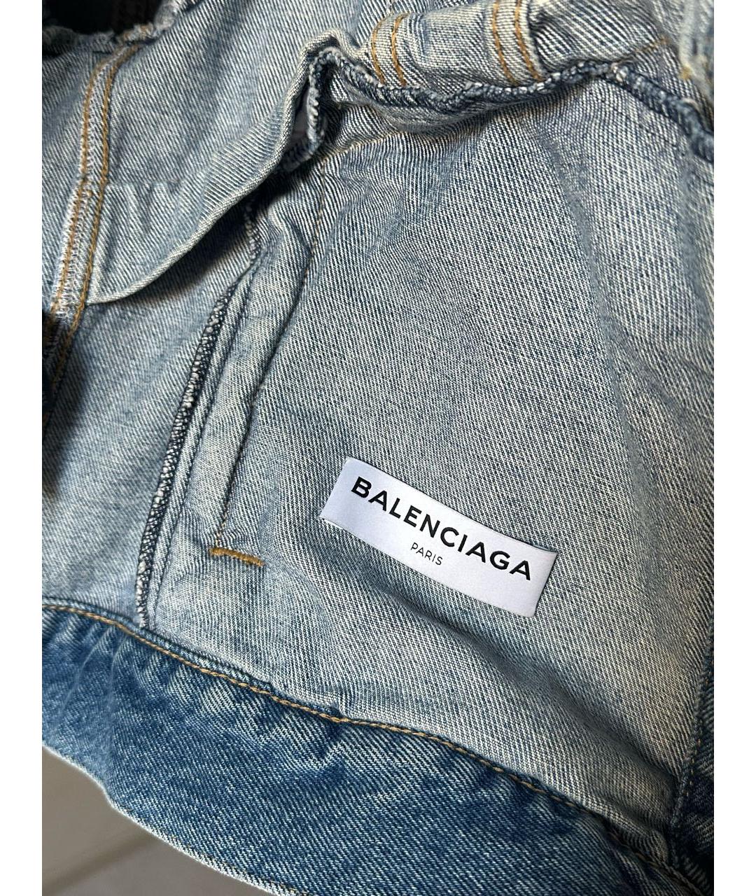 BALENCIAGA Синяя деним куртка, фото 2