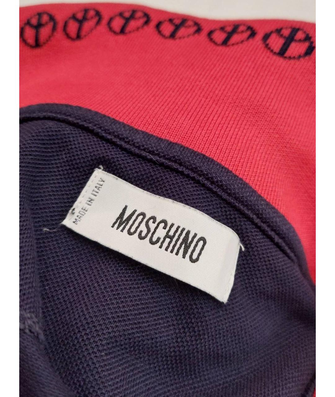 MOSCHINO Темно-синее хлопковое поло с коротким рукавом, фото 5