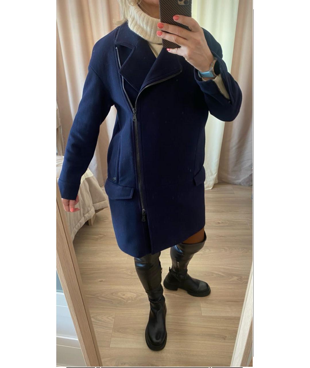 CALVIN KLEIN JEANS Темно-синее полиэстеровое пальто, фото 7