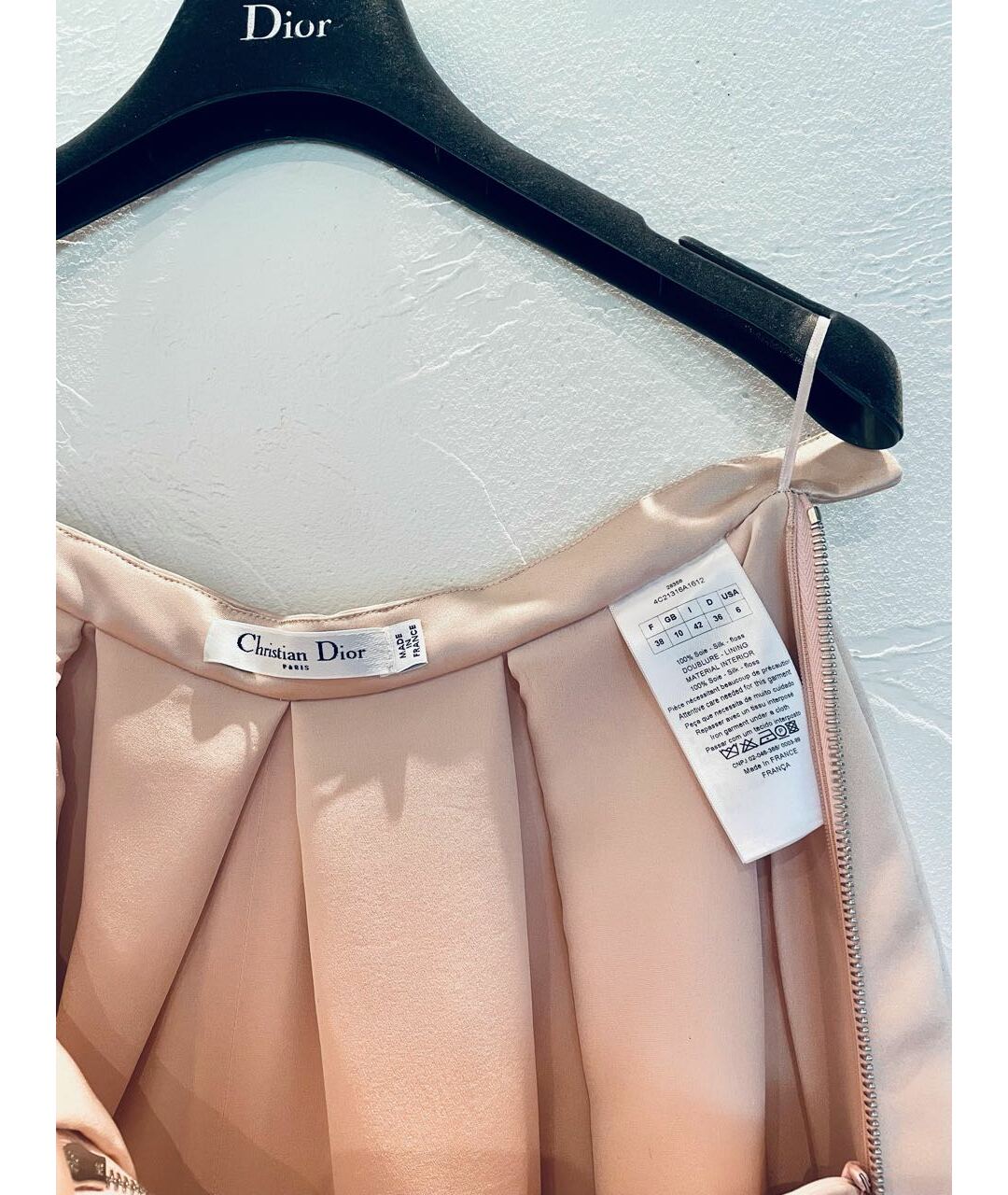 CHRISTIAN DIOR Розовая шелковая юбка макси, фото 3