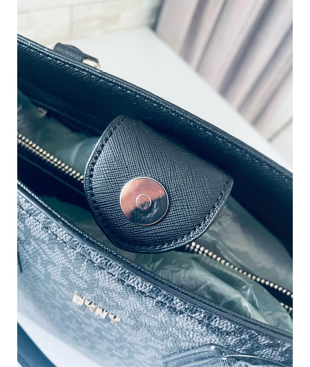 DKNY Черная сумка через плечо из искусственной кожи, фото 6