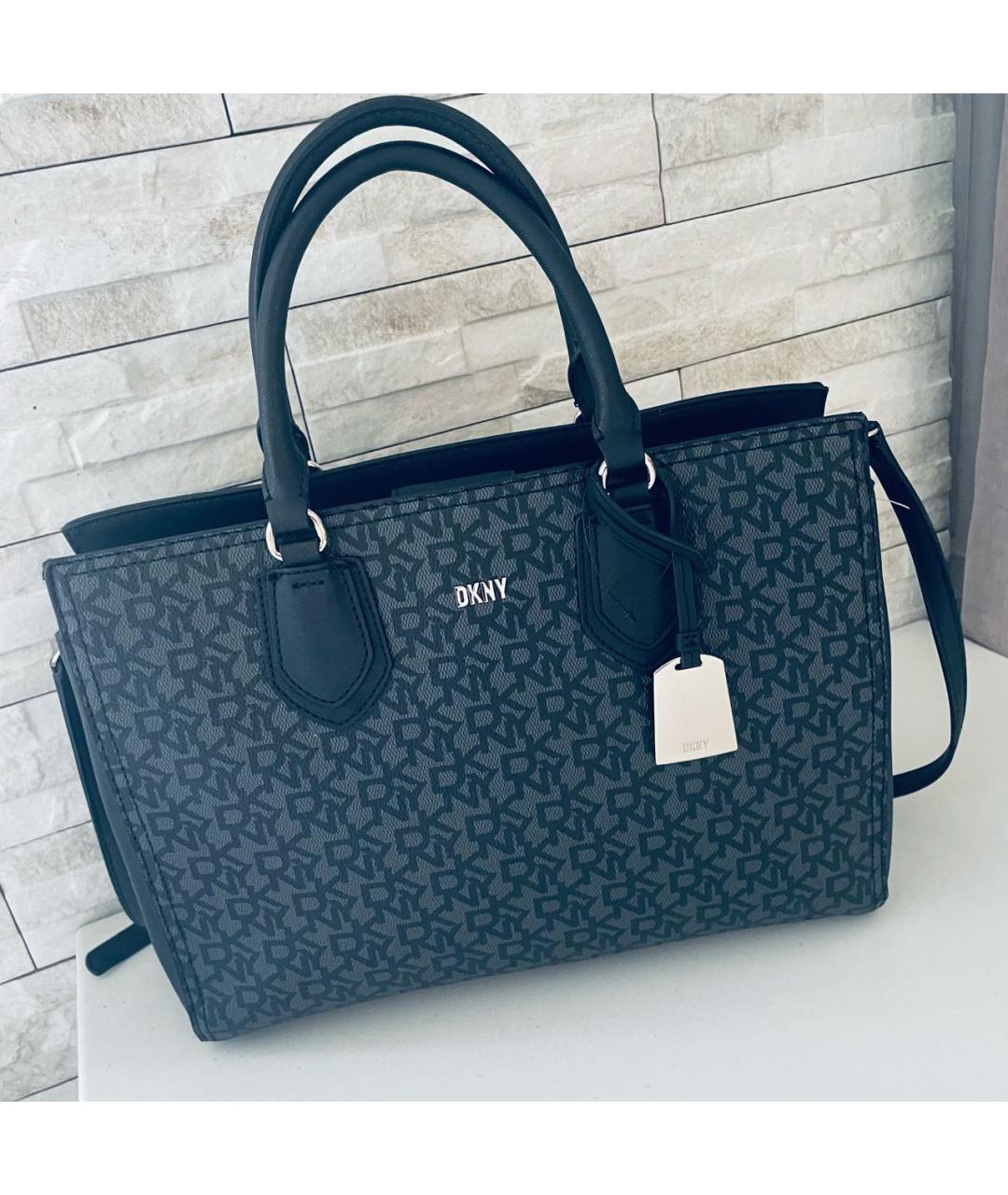 DKNY Черная сумка через плечо из искусственной кожи, фото 9