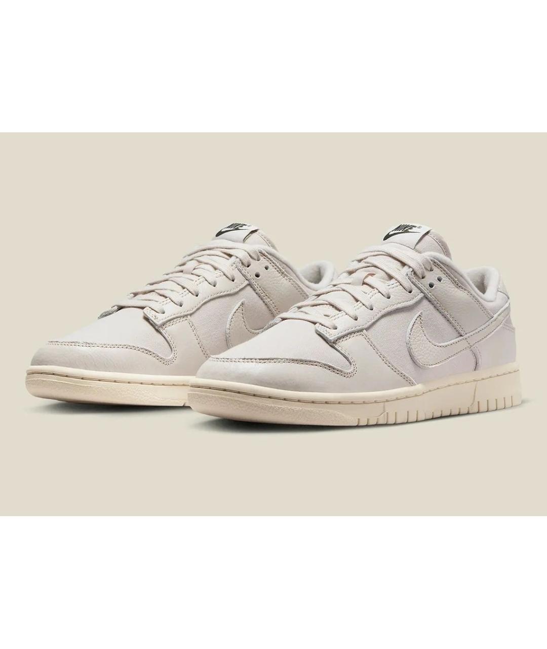 NIKE Бежевые кожаные низкие кроссовки / кеды, фото 2