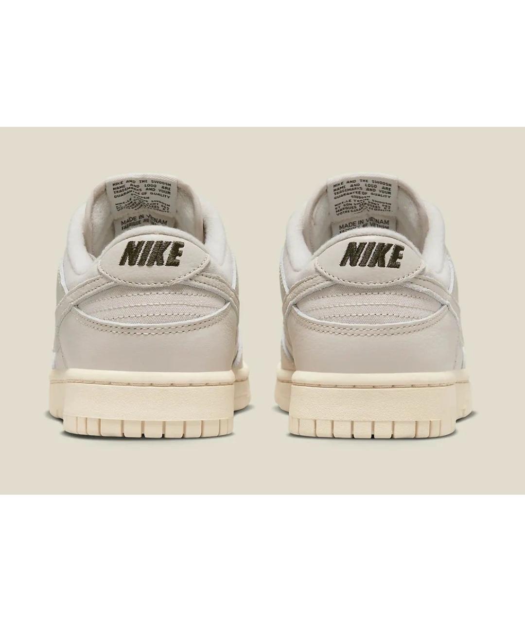 NIKE Бежевые кожаные низкие кроссовки / кеды, фото 4