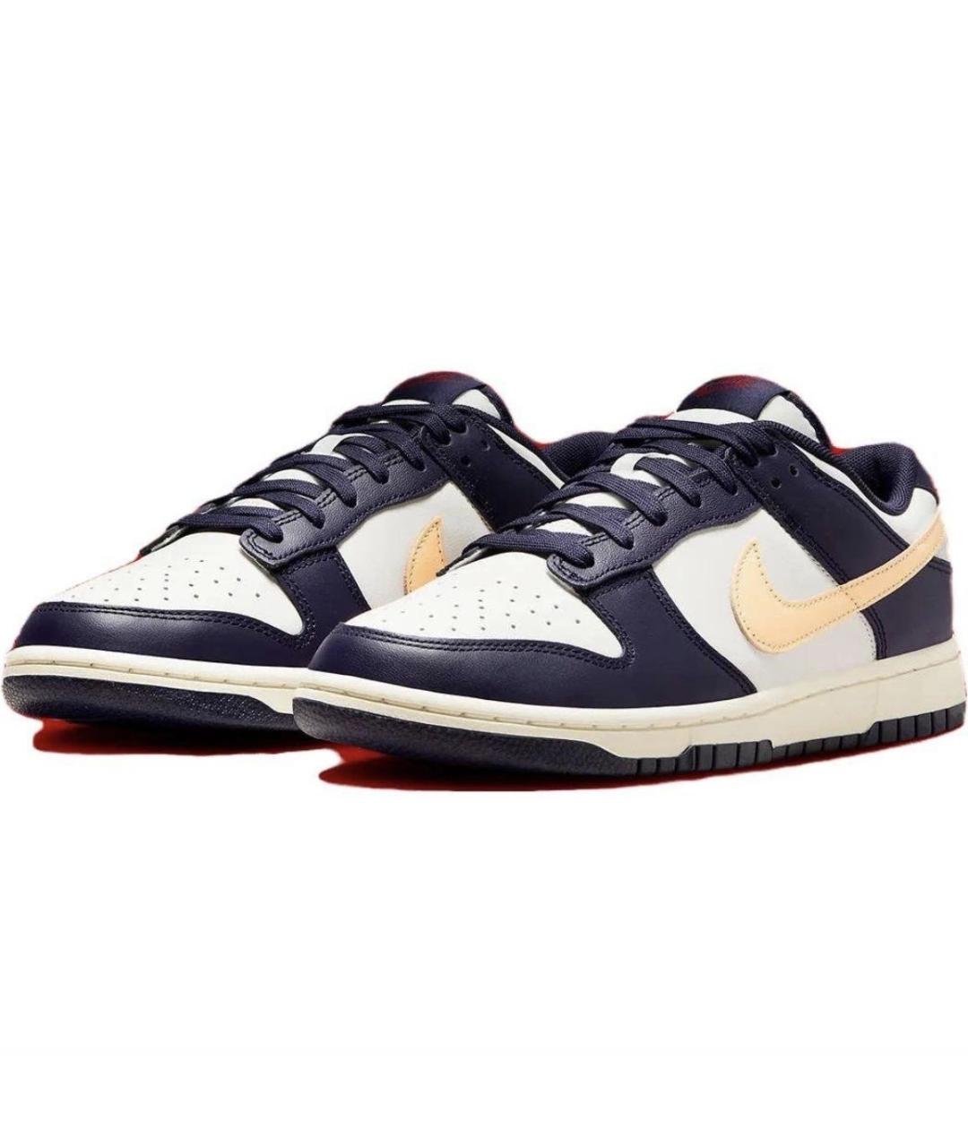 NIKE Темно-синие кожаные низкие кроссовки / кеды, фото 2