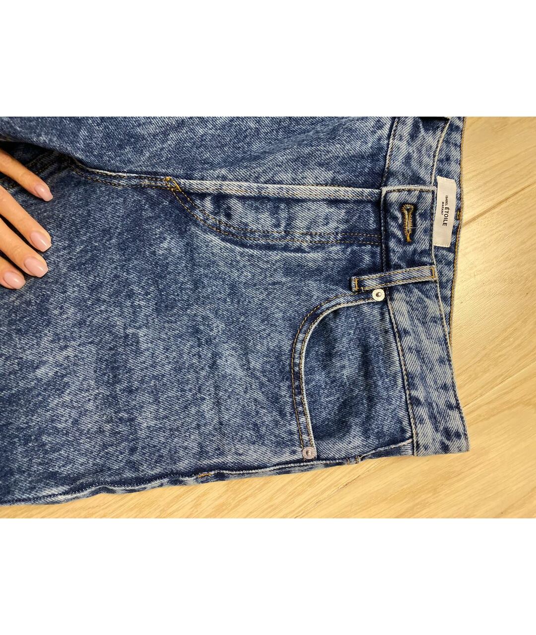 ISABEL MARANT ETOILE Синие хлопковые прямые джинсы, фото 4