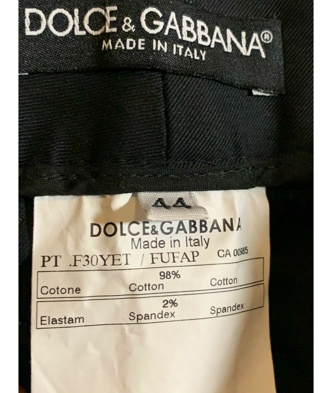 DOLCE&GABBANA Черные хлопковые прямые брюки, фото 4