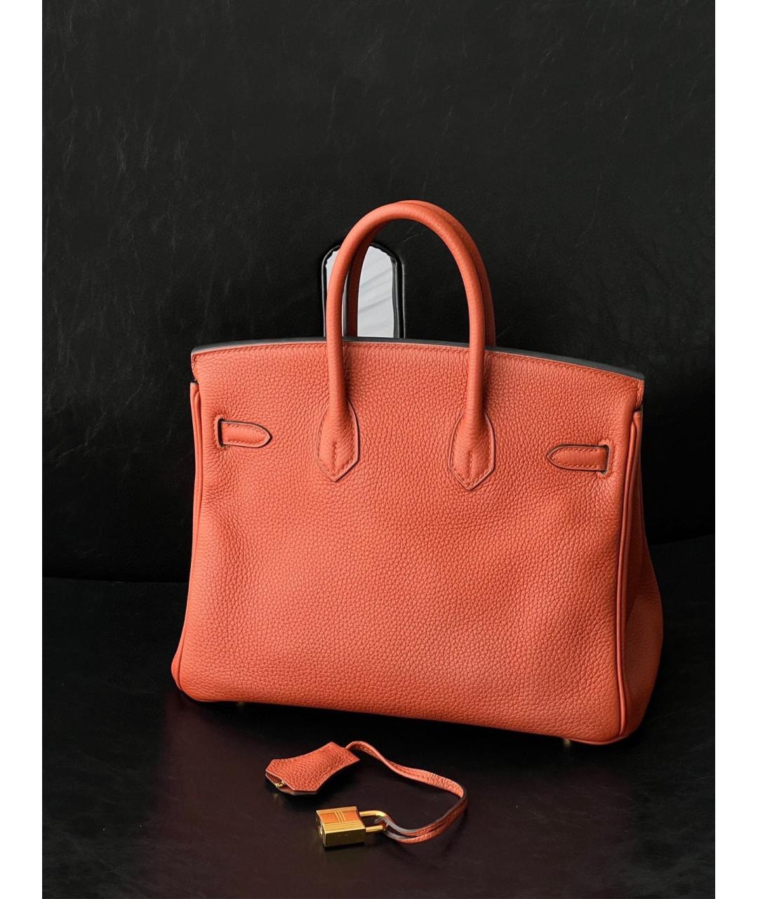HERMES Красная кожаная сумка тоут, фото 2
