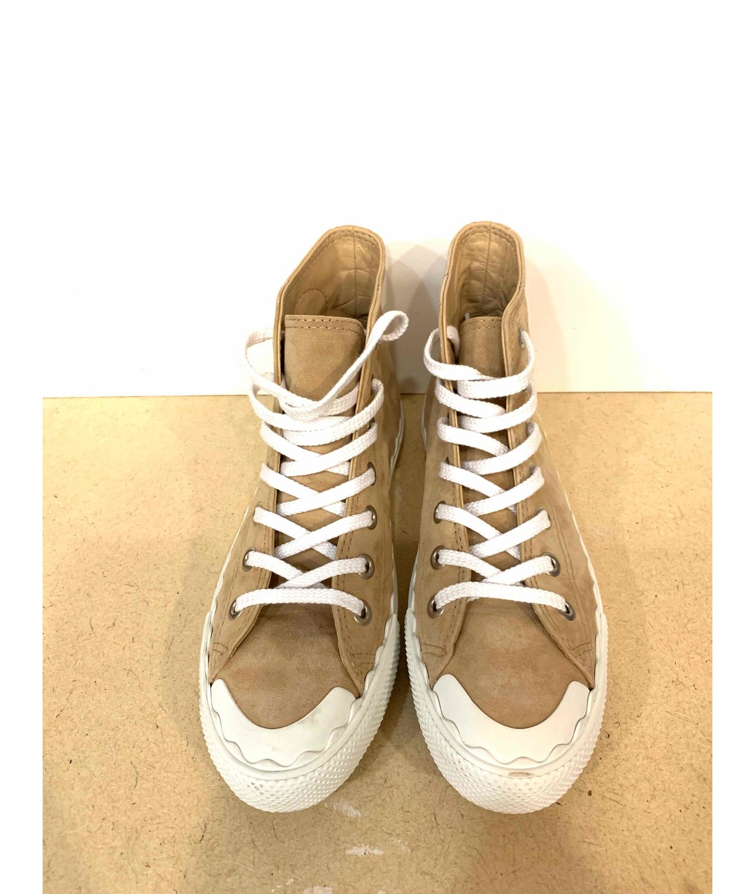 CHLOE Бежевые замшевые кроссовки, фото 2