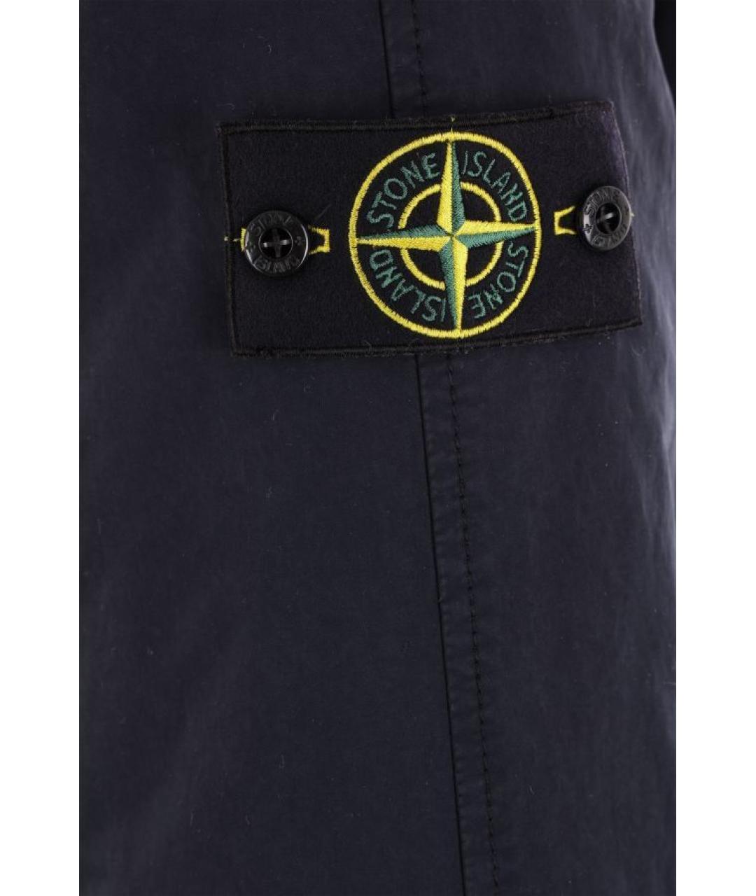 STONE ISLAND Темно-синяя полиэстеровая куртка, фото 3