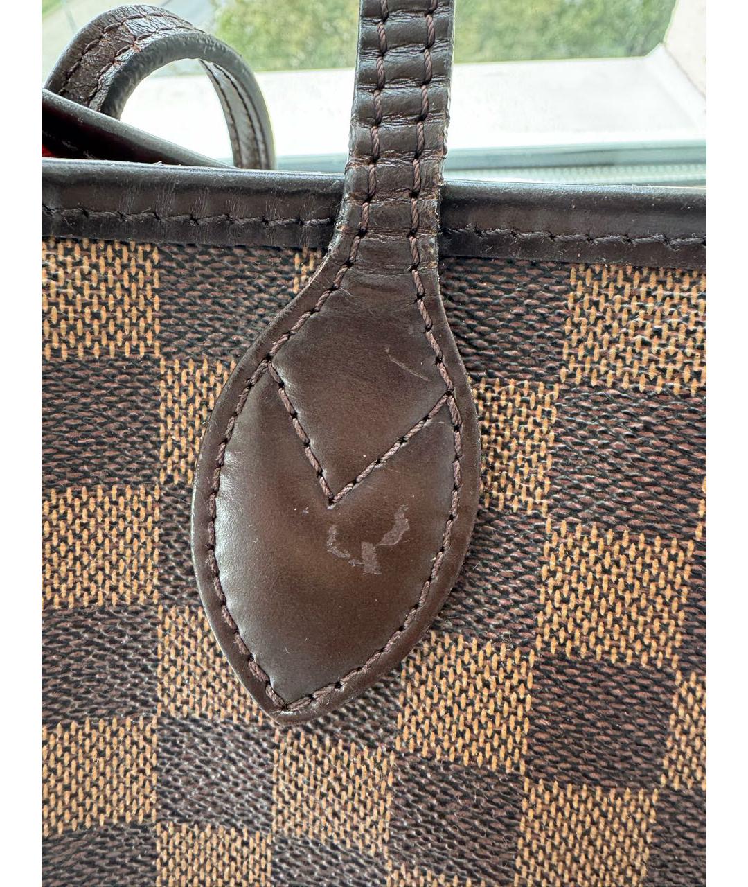 LOUIS VUITTON Коричневая кожаная сумка тоут, фото 4