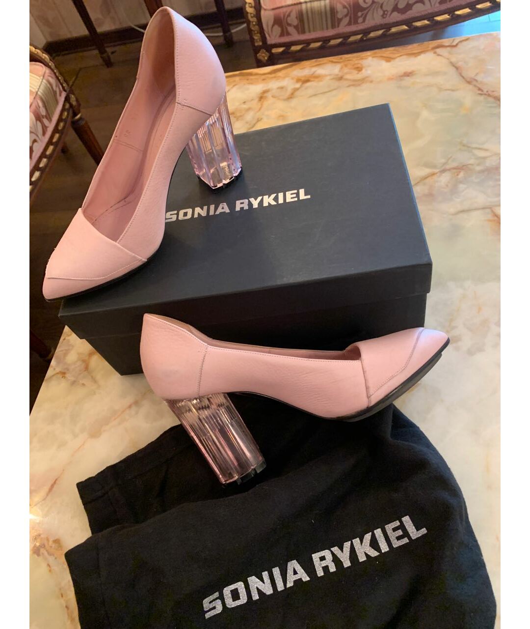 SONIA RYKIEL Розовые кожаные туфли, фото 4