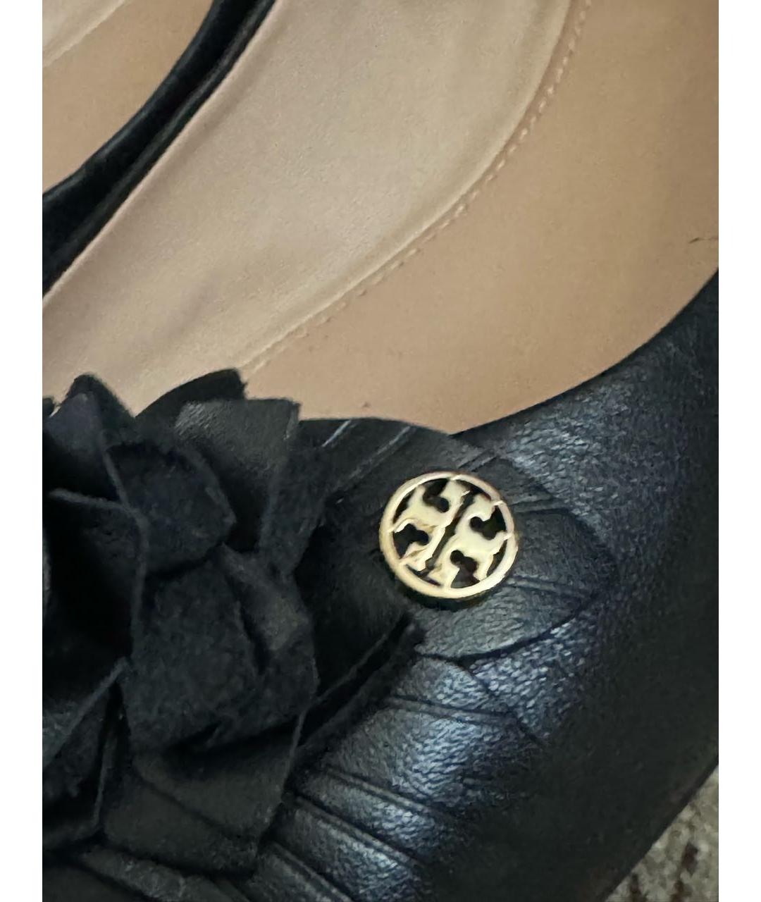 TORY BURCH Черные кожаные балетки, фото 3