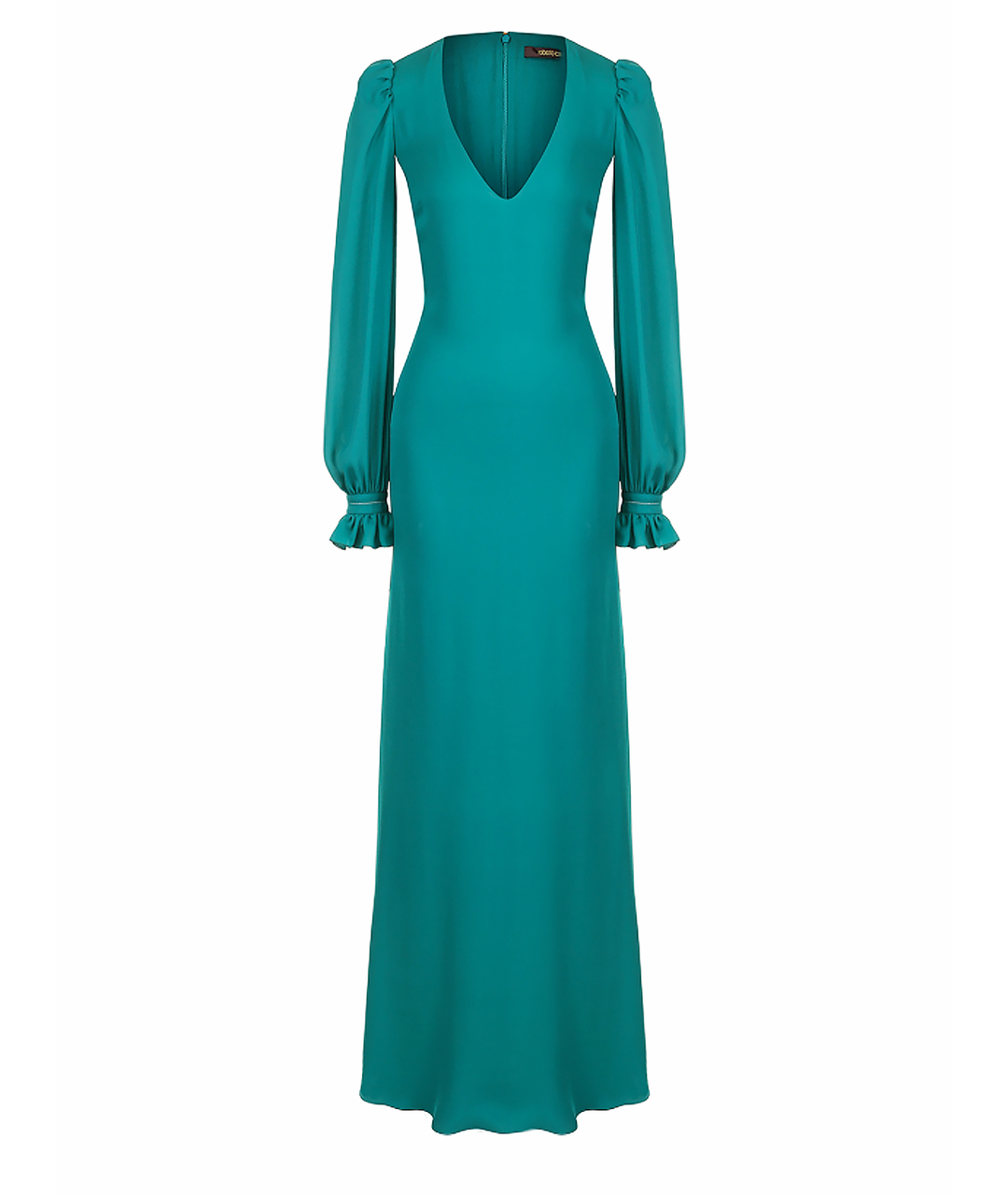 ROBERTO CAVALLI Зеленые шелковое вечернее платье, фото 1