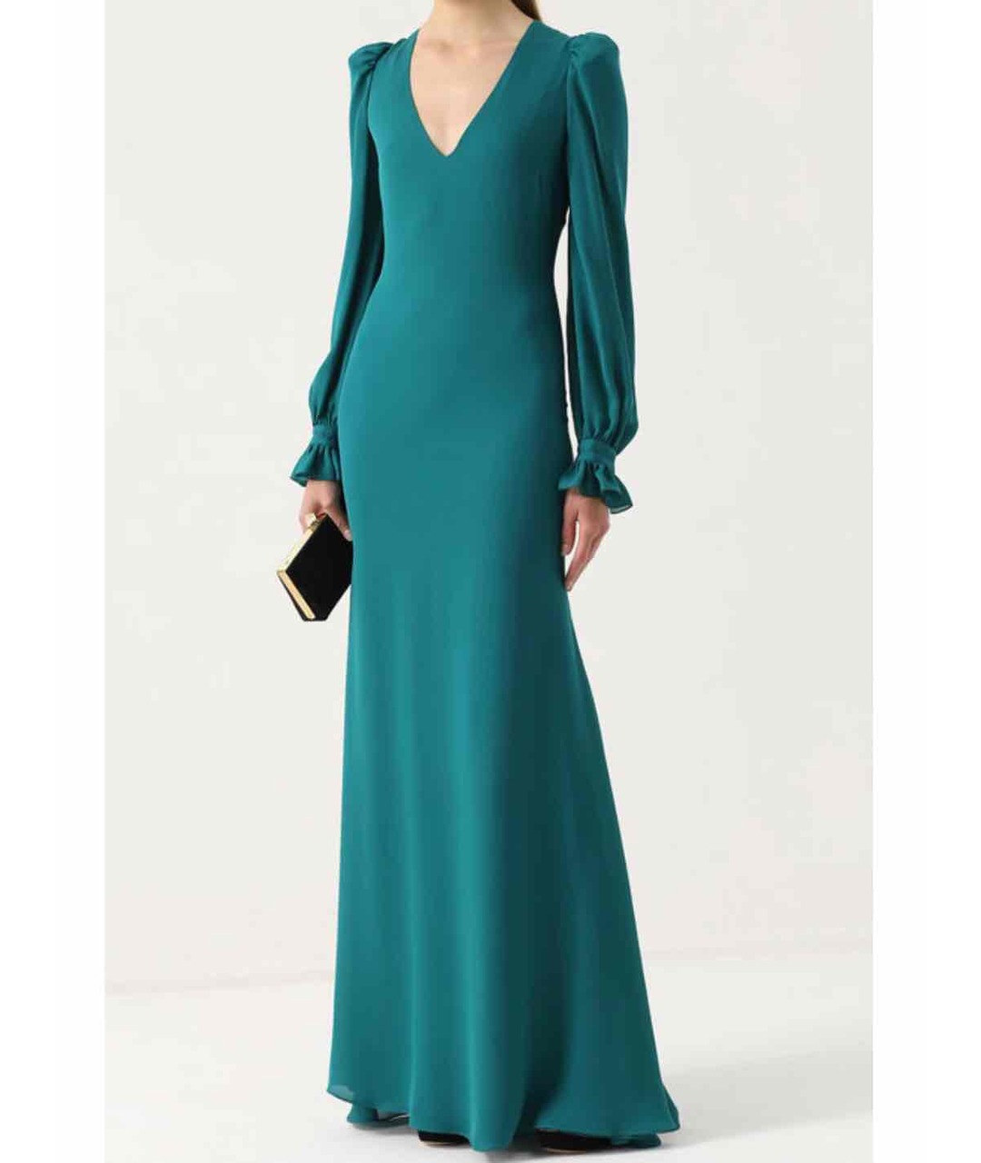 ROBERTO CAVALLI Зеленые шелковое вечернее платье, фото 2