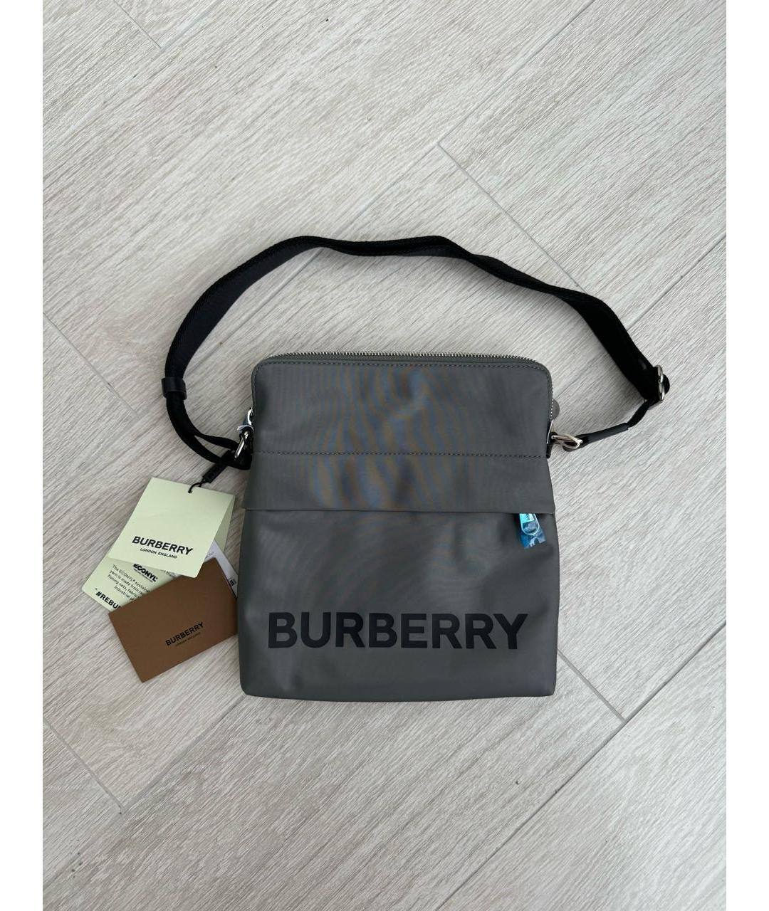 BURBERRY Серая сумка на плечо, фото 7