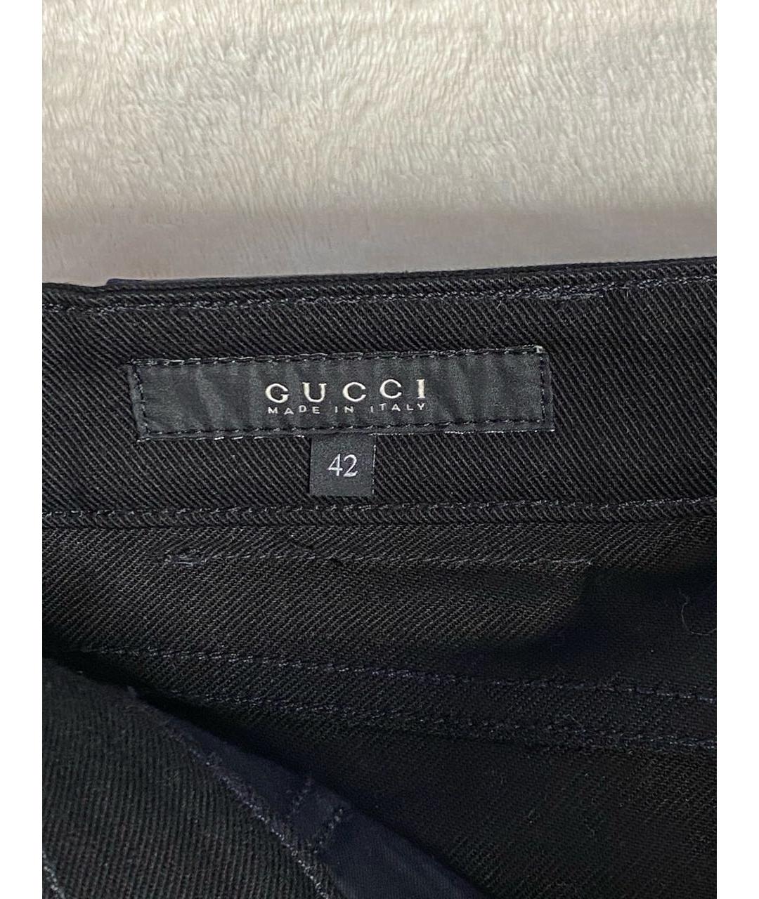 GUCCI Черные хлопковые прямые джинсы, фото 4