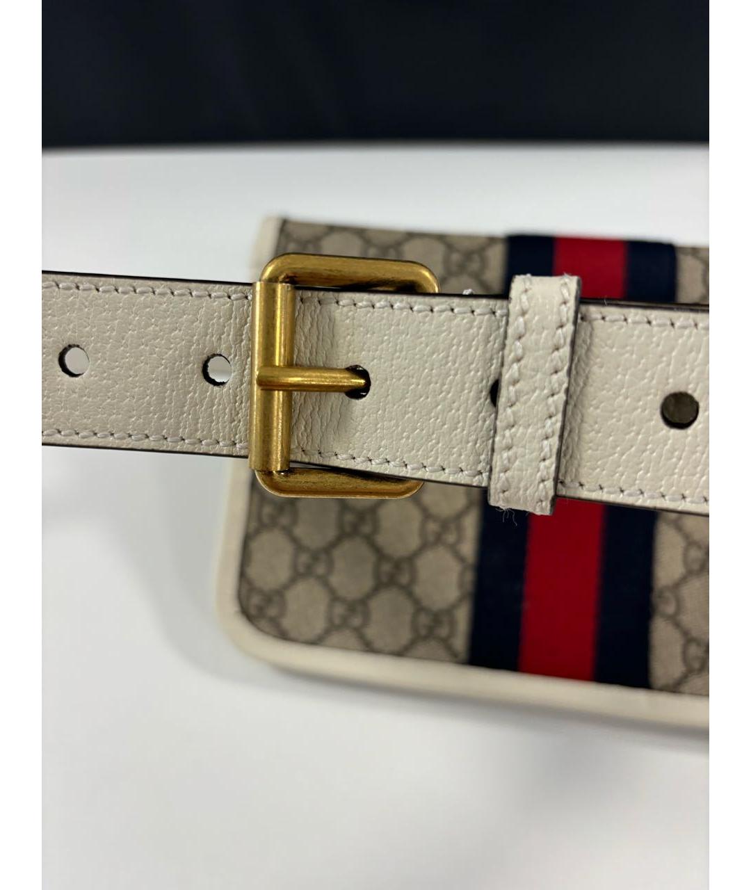 GUCCI Белая кожаная поясная сумка, фото 3